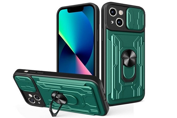 DARK GREEN iPhone  Ring Card Holder Shockproof Armor Case Cover iphone 13 pro Max